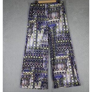 Chico's Wide Leg Pants Women's 2/ Medium Pull On Travel Casual Comfort Artsy
